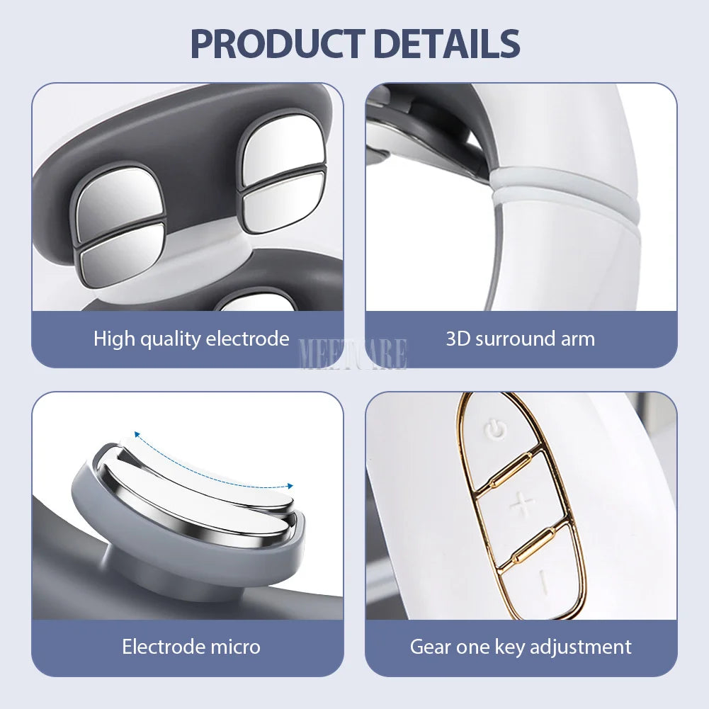 TENS Pulse Back Neck Massage 4 Models Electric Smart Shoulder Cervical Massager Muscle Beating Health Care Tool