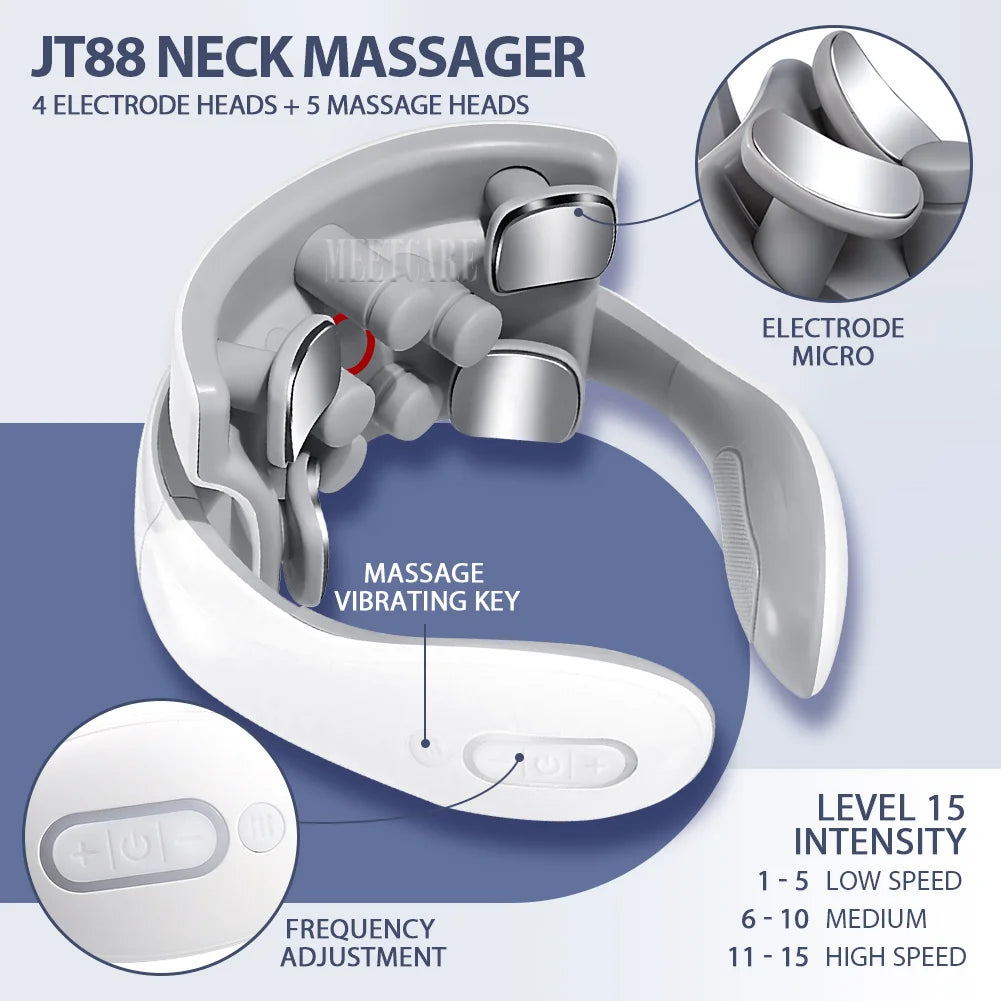 TENS Pulse Back Neck Massage 4 Models Electric Smart Shoulder Cervical Massager Muscle Beating Health Care Tool